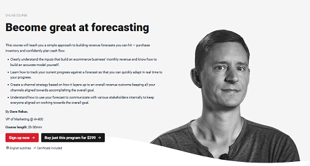 Dave Rekuc (CXL) – Ecommerce Forecasting { Full Course Download }