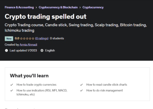 Udemy – Crypto trading spelled out【2023】{Full Course Download}